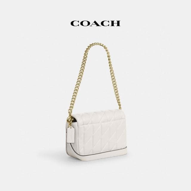 【COACH】蔻馳官方直營 QUINN絎縫手袋-IM/粉筆白色(CY663)
