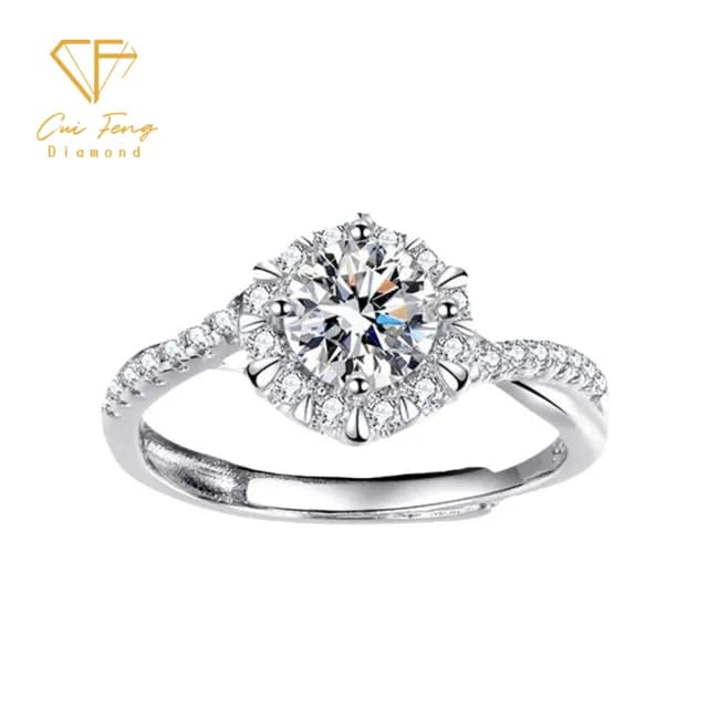 【CF鑽飾】戒指 莫桑鑽《星織》(1克拉 雙11限定 情人節女戒 鑽戒 禮物 生日)