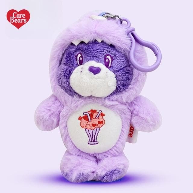 【Care Bears】美國彩虹熊愛心熊恐龍系列可脫帽正版授權毛絨玩偶吊飾(女兒女友生日交換聖誕禮物)