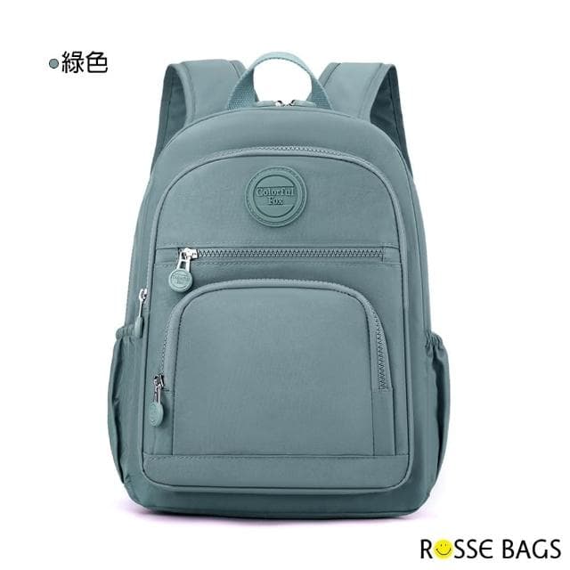 【Rosse Bags】母親節禮物 多隔層防潑水大容量雙肩包 後背包(粉色 / 灰色 / 藍灰色 / 綠色 / 黑色)