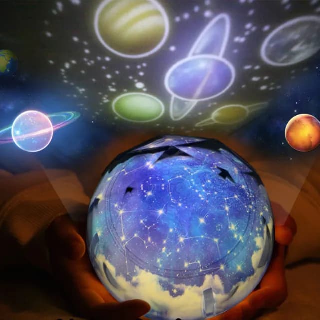 【DREAMCATCHER】星空投影小夜燈-贈五組幻燈片(投影燈 星空夜燈 生日禮物 情人節禮物 交換禮物 旋轉燈)
