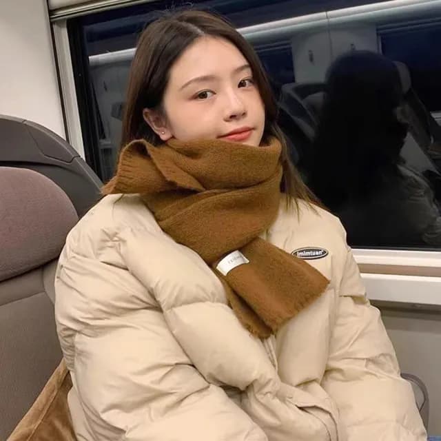 【LEESA】毛線圍巾\簡約圍巾\針織圍巾\保暖圍巾\素色圍巾\百搭圍巾\短圍巾\圍脖\生日禮物\親膚
