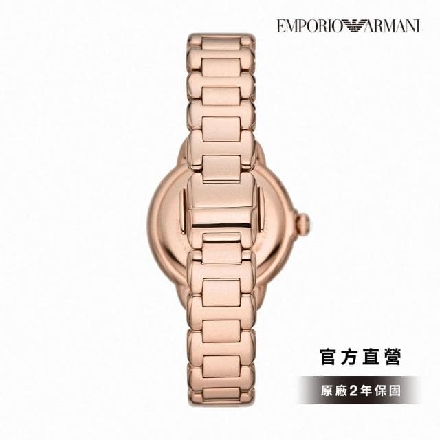 【EMPORIO ARMANI 官方直營】Mia系列 經典輕奢仕女錶 玫不鏽鋼鍊帶手錶 32MM(多色可選)