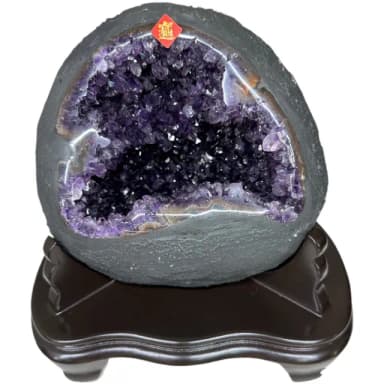 【恬芯晶品】S66精選烏拉圭紫晶洞2.77KG錢袋子(圓洞聚財招財貴人開運風水帝王紫水晶新居禮物補財庫聖誕節)