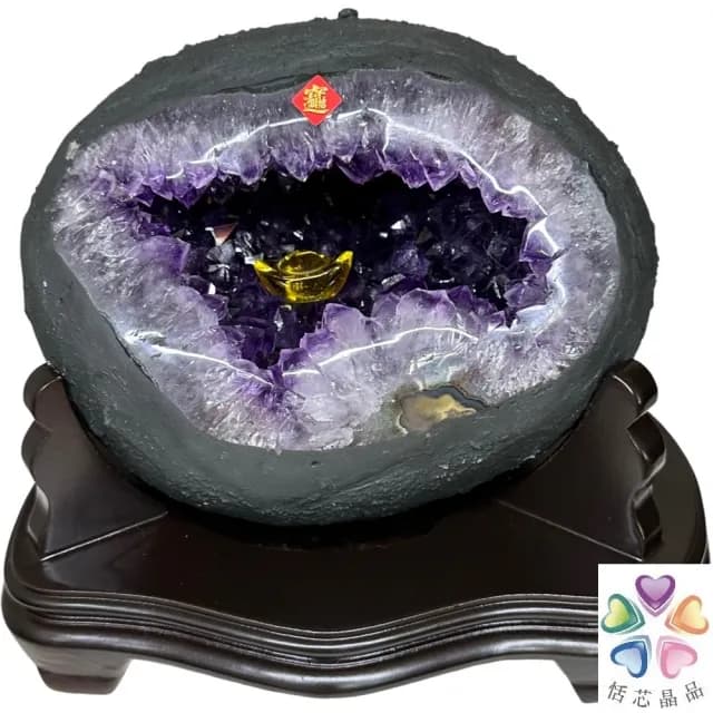 【恬芯晶品】S74精選烏拉圭紫晶洞4.05KG錢袋子(圓洞聚財招財貴人開運風水帝王紫水晶新居禮物補財庫聖誕節)