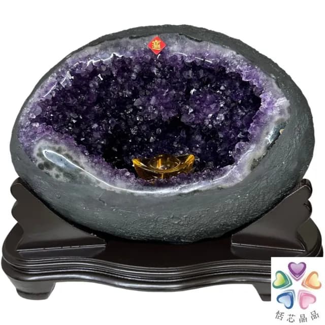 【恬芯晶品】S75精選烏拉圭紫晶洞5.6KG錢袋子(圓洞聚財招財貴人開運風水帝王紫水晶新居禮物補財庫聖誕節)