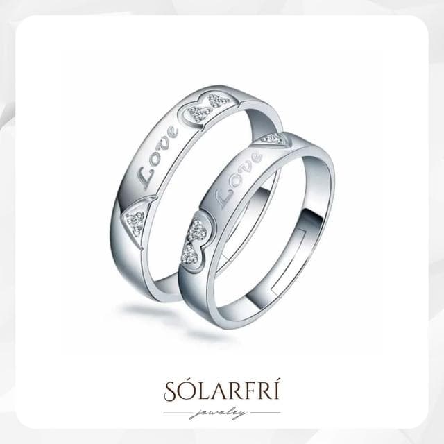 【SOLARFRi】浪漫閃耀對戒指｜可調整戒圍大小附品牌禮盒(女友老婆情人生日求婚紀念日禮物)