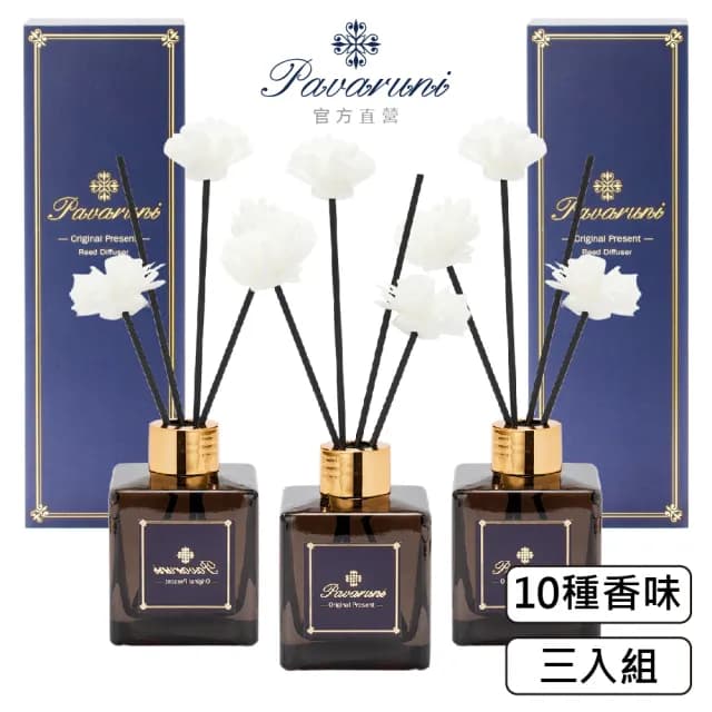 【Pavaruni】美國擴香瓶三入組夜幕系列無火香薰天然精油花香木質果香(生日聖誕交換女友女生情人禮物)