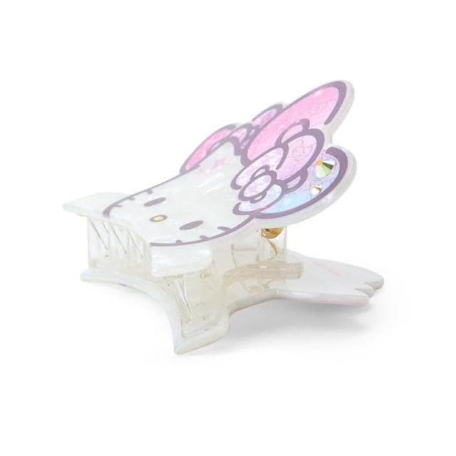 【小禮堂】Sanrio 三麗鷗 Hello Kitty 壓克力造型鯊魚夾 - 50週年The Fashionable Ribbons(平輸