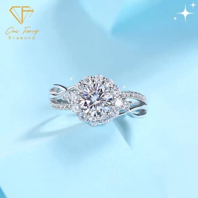 【CF鑽飾】女戒 莫桑鑽《共度一生》(1克拉 雙11限定 戒指 鑽戒 禮物 求婚 生日)