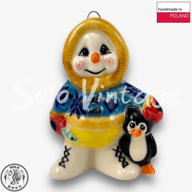 【SOLO 波蘭陶】波蘭製 Phoenix 波蘭陶 雪人和企鵝擺飾 裝飾 聖誕節 禮物