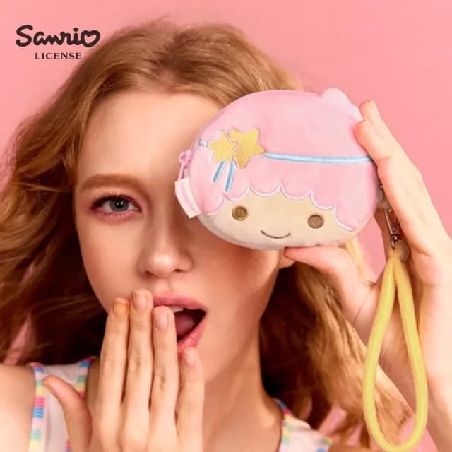 【SANRIO 三麗鷗】KiKiLaLa雙子星正版授權雙面毛絨零錢包耳機包吊飾鑰匙圈(閨蜜女兒女友老婆聖 