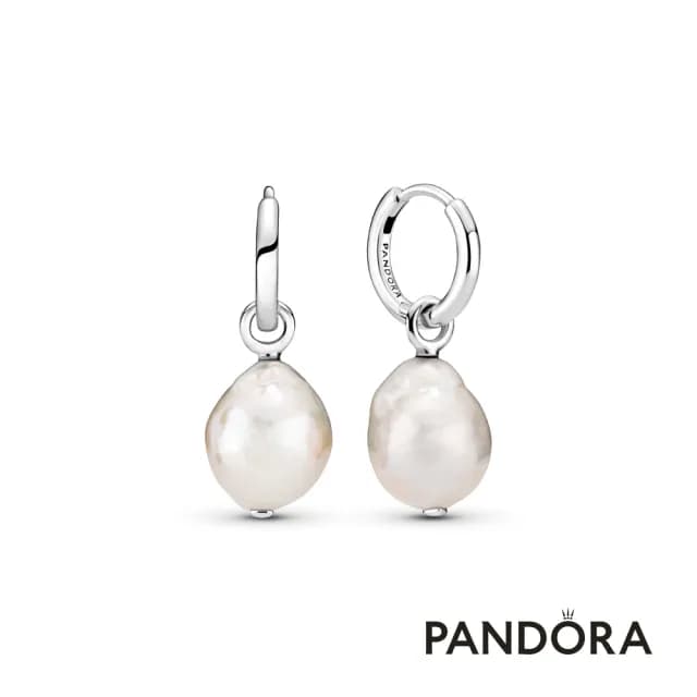 【Pandora 官方直營】巴洛克珍珠耳環圈-絕版品