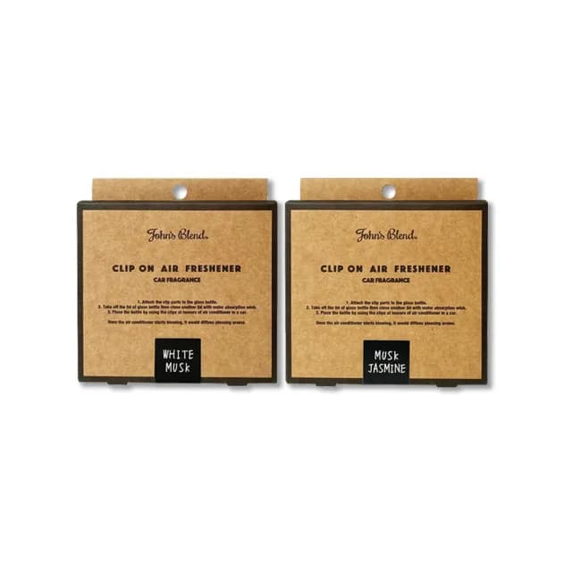 【日本Johns Blend】汽車空調出風口專用方形夾式消臭空氣芳香劑1入/盒(車用擴香器車內空氣清新除異味香氛)