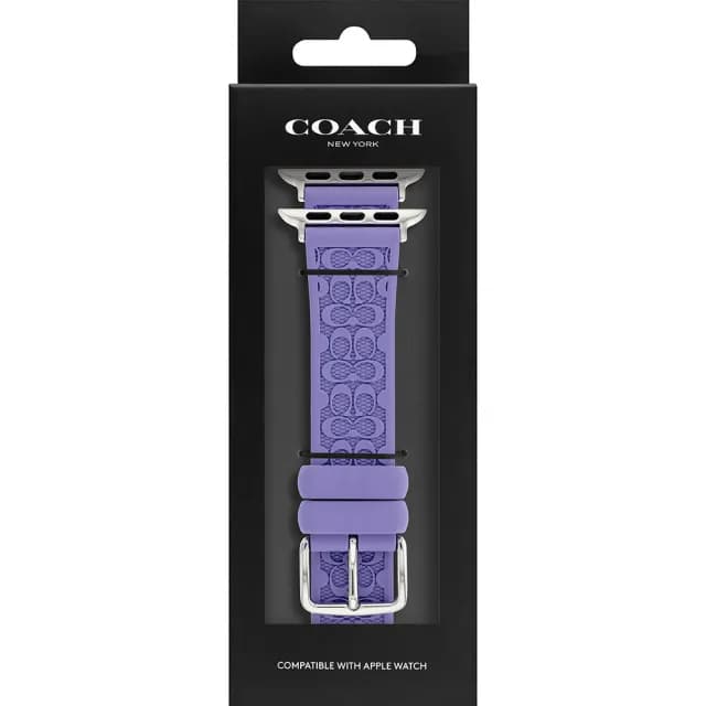 【COACH】Apple Watch 錶帶 38/40/41mm適用 紫色 矽膠錶帶 禮物 送禮(不含手錶)