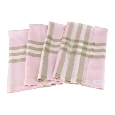 【BURBERRY 巴寶莉】BURBERRY布標黑字LOGO羊毛混絲經典格紋披肩/圍巾(雪花石膏粉紅)