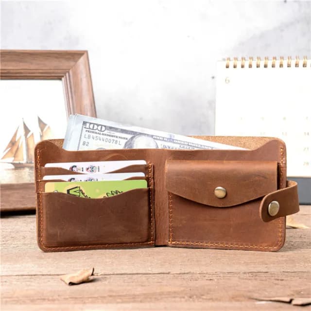 【希賽德】真皮零錢短夾 零錢皮夾 零錢袋 牛皮短夾 男 短皮夾 零錢 皮夾短夾 男用 錢包 男夾(皮夾男短夾)