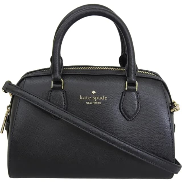 【KATE SPADE】MADISON黑色皮革小款手提斜背波士頓包
