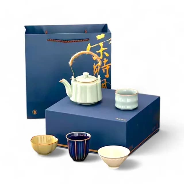 【宋情五窯】茶之境 一壺四杯(禮物伴手禮 茶道茶藝茶具 品茗壺杯組合)
