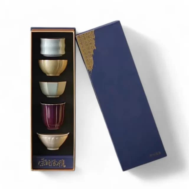 【宋情五窯】茶之境 五杯組(禮物伴手禮 茶道茶藝茶具 品茗杯組)