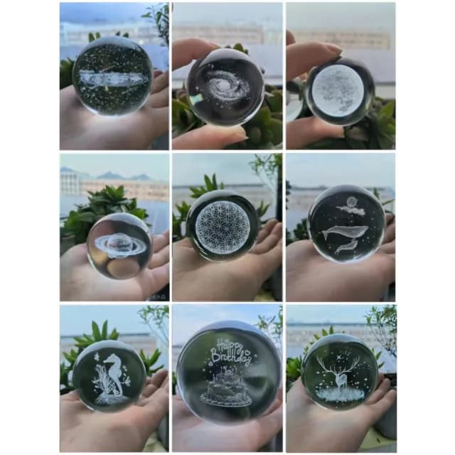 【A-ONE 匯旺】愛的玫瑰 水晶球 LED發光底座 燈座 生日禮物 情人節禮物 送禮 水晶雕刻球 氣氛小物