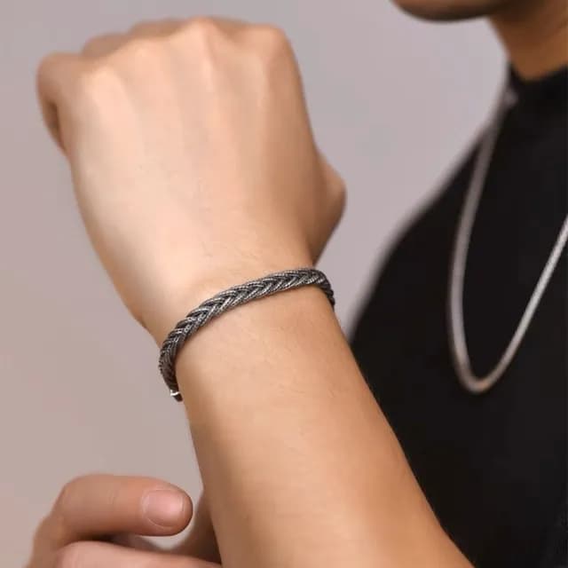 【MoonDy】雙11 925純銀 手工編織 手鍊 手鐲 通體純銀 飾品 簡約 手環 手飾 小眾設計 男女通用