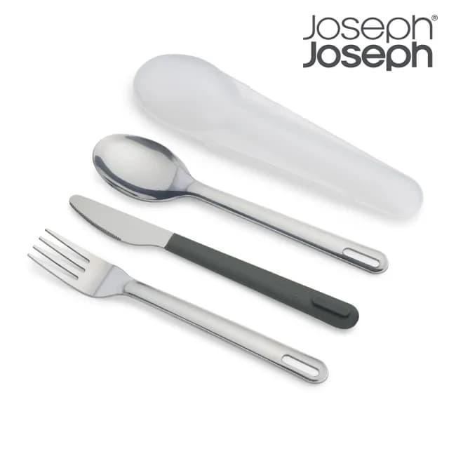 【Joseph Joseph】隨行不鏽鋼餐具三件組(餐刀 叉子 湯匙 開學 環保 上班族 學生 不鏽鋼)