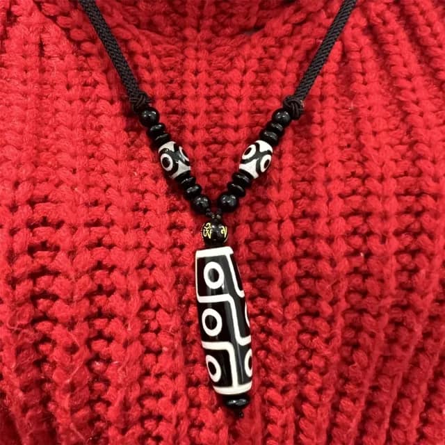 【Penny珮妮】復古六字真言九眼天珠項鍊毛衣鍊2款可選(交換禮物 父親節 母親節 情人節 生日禮 尾牙 新年)