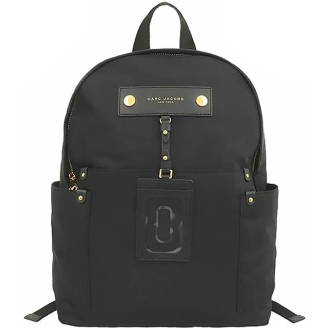 【MARC JACOBS 馬克賈伯】黑色尼龍布掛式證件夾大款後背包