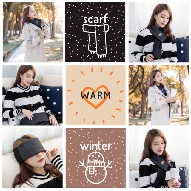 【MEGA COOHT】美國3M USB發熱保暖圍巾 贈行動電源 HT-H009(加熱圍巾 溫熱圍脖 熱敷眼睛 暖宮 暖胃)