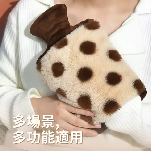 【TLYS-J】插手設計注水暖水袋 2000ml 卡通毛絨暖手袋 熱敷袋 暖手寶 暖暖包 暖寶寶 冰敷袋(可拆洗布套)