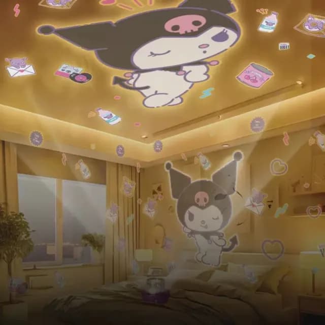 【SANRIO 三麗鷗】大耳狗 酷洛米 造型投影小夜燈 星空投影燈(兒童生日禮物氣氛燈 插電款)