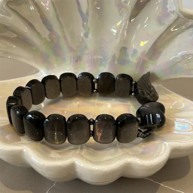 【Penny珮妮】貓眼銀曜石愛心翅膀手鍊手排(情人節禮物 交換禮物 母親節禮物 生日禮物 送女友 尾牙)