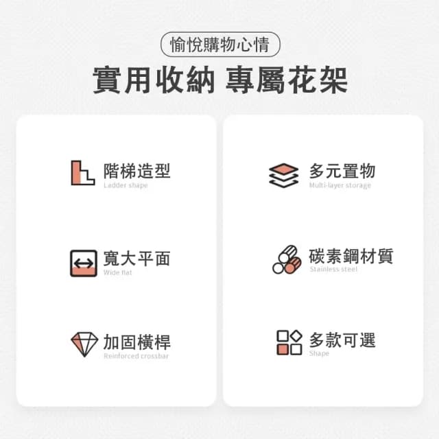 【優家】100cm兩層碳素鋼花架 防水防鏽 穩固承重(花架 植物架 盆栽架 花盆置物架 展示架)