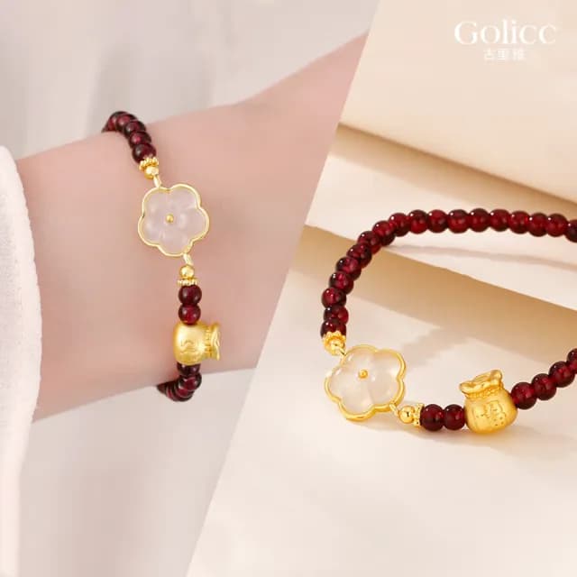 【Gulicc】小桃花 福氣 串珠手鍊(雙11 聖誕節 生日 手環 手繩 首飾 飾品 禮物)