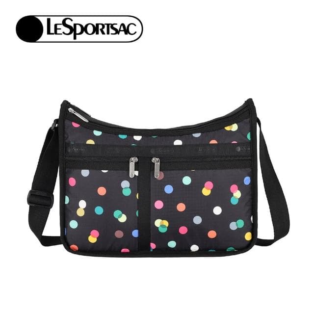 【Lesportsac】時尚斜背包 母親節 送禮 禮物(圓點漂浮氣球 黑色)