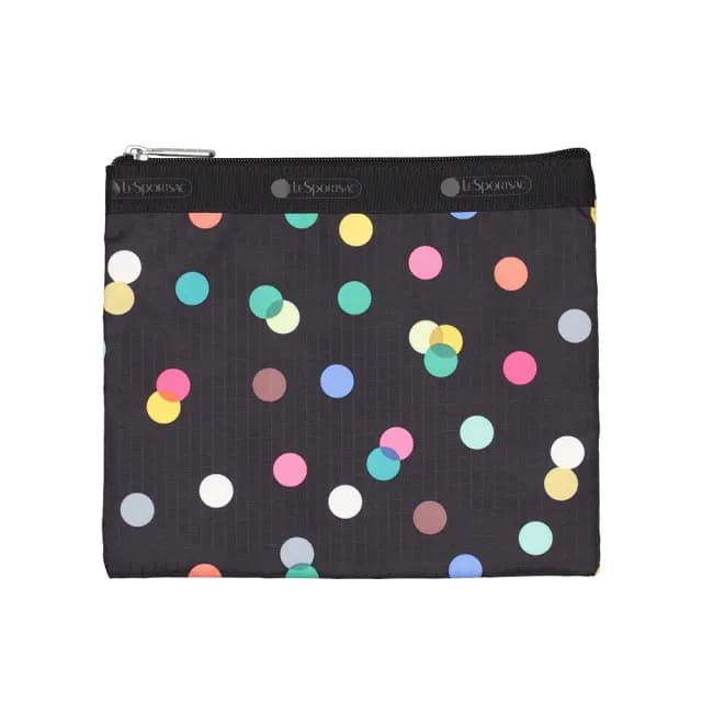【Lesportsac】時尚斜背包 送禮 禮物(圓點漂浮氣球 黑色)