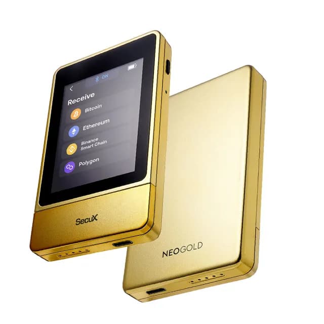 【SecuX 安瀚科技】新款 NeoGold 加密貨幣硬體錢包(英飛凌安全晶片 觸控彩色螢幕 比特幣 以太幣 冷錢包)