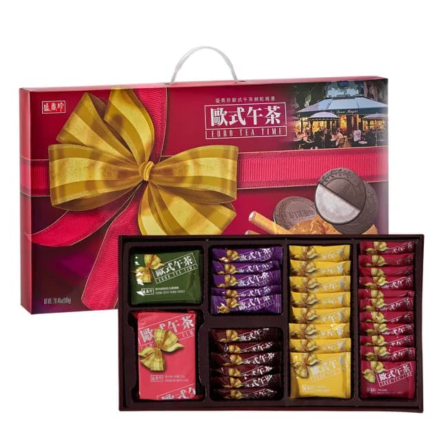 【盛香珍】歐式下午茶580g禮盒X3入組(內含6款人氣餅乾-年節品/送禮)