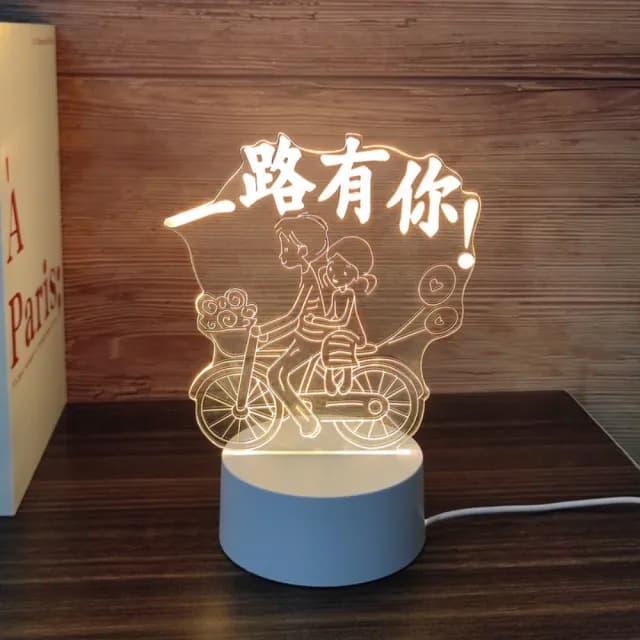 【A-ONE 匯旺】立體LED裝飾燈 一路有你 氛圍燈 檯燈 床頭燈 臥室燈 生日禮物