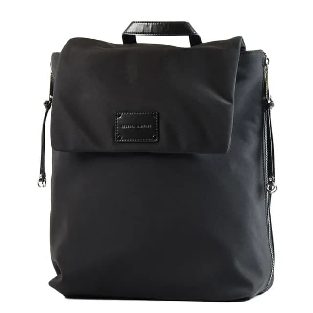 【Rebecca minkoff】Nolita 尼龍磁釦翻蓋後背包-黑色