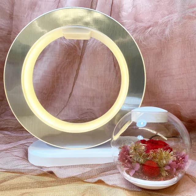 【OSTARA FLORIST 奧斯塔拉花藝】新色 永生花懸浮檯燈含藍芽音響及無線充電(永生花、居家生活、節日送禮)