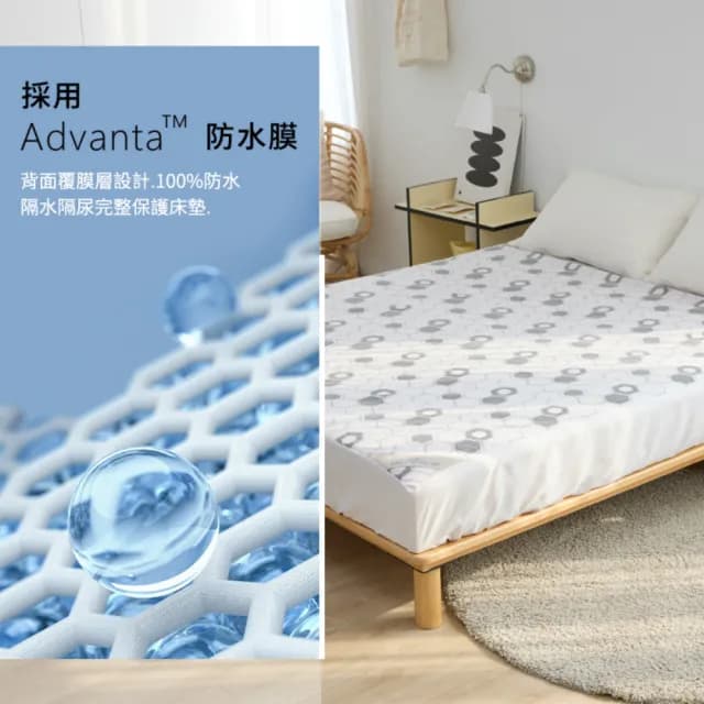 【ANICE】100%真防水 石墨烯床包式加高保潔墊(單人 雙人 加大 /透濕透氣防螨抗菌)