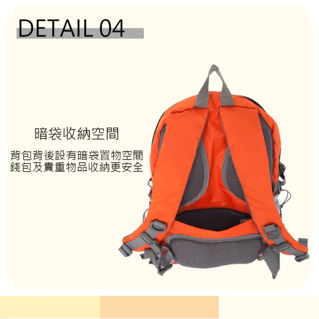 【Roberta Juden】情人節禮物 小背包 安心背開拉鍊 輕量防潑水(防水包 R702-亮橘色)