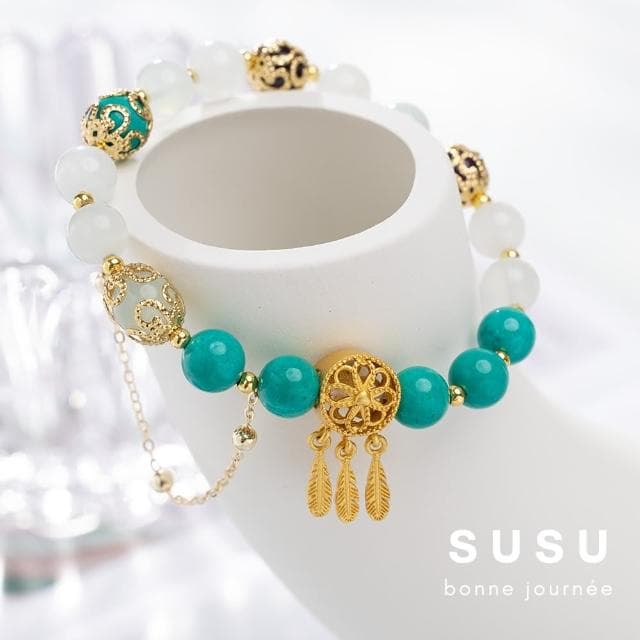 【SU SU】翠竹水晶手鍊(綠松石 海藍寶 紫水晶 事業運 招財 轉運 能量 防小人 送禮 推薦)