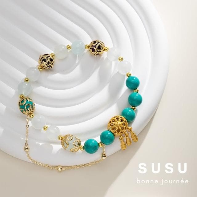【SU SU】翠竹水晶手鍊(綠松石 海藍寶 紫水晶 事業運 招財 轉運 能量 防小人 送禮 推薦)