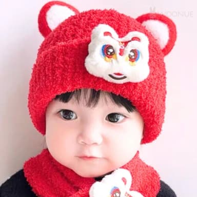 【WOONUE】新春過年寶寶針織帽兒童嬰幼兒新春龍年拜年穿搭(親膚棉柔 保暖 新春穿搭5個月-4歲 禮物)