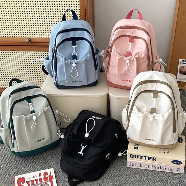 【MoonDy】情人節禮物 包包 小包包 小後背包 兒童後背包 尼龍後背包 束口袋後背包 ins 奶茶色包包 可愛包包