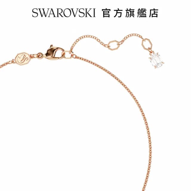 【SWAROVSKI 施華洛世奇】Teddy 鏈墜 泰迪熊 黑色 鍍玫瑰金色調(情人節禮物)