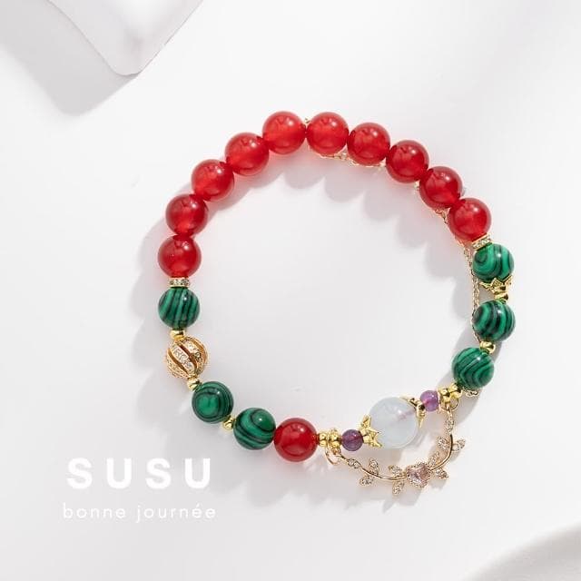 【SU SU】皇后水晶手鍊(紫水晶 紅玉髓 海藍寶 孔雀石 事業運 招財 轉運 能量 防小人 送禮 推薦)